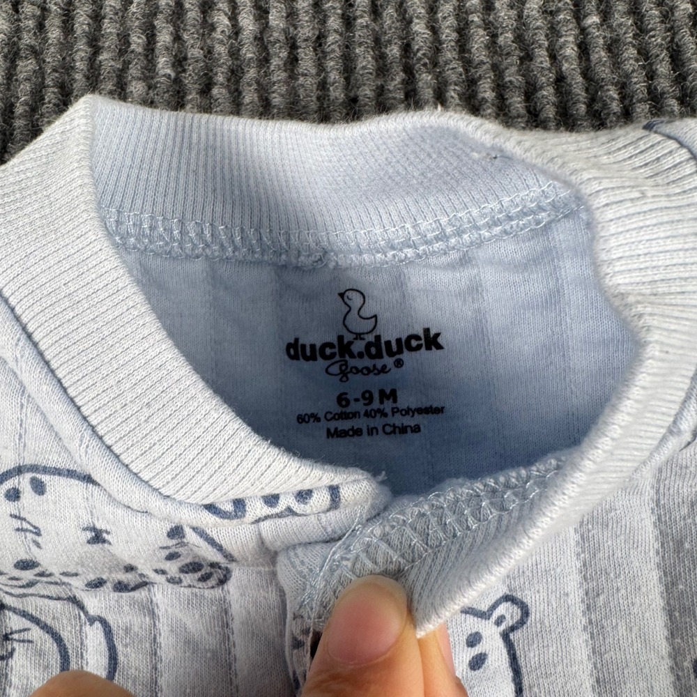 Duck Duck Goose Baby 6-9M Quilted Lion Print Henley Top & Joggers Set Blue 195 - Picture 6 of 8